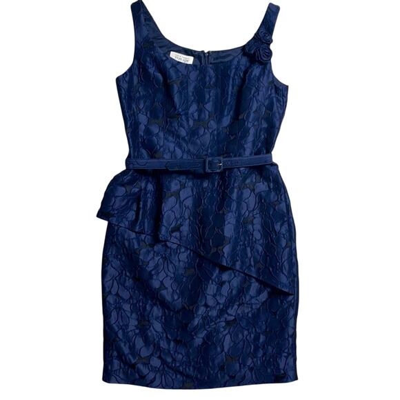 Rickie Freeman for Teri Jon Navy Belted Dress - Picture 1 of 13